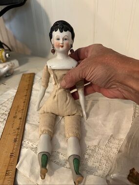 Antique German Porcelain doll with earrings